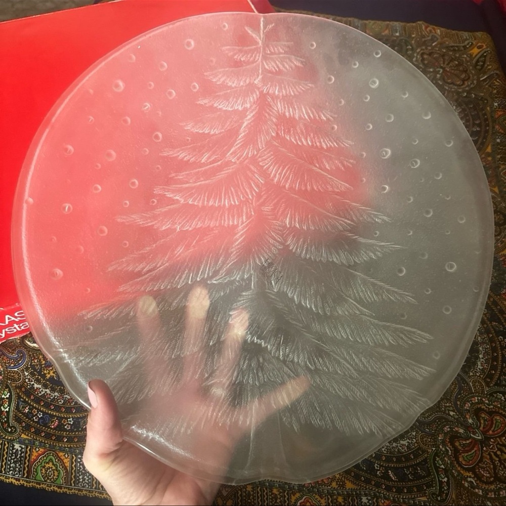 Mikasa ‘Noel Frost’ Crystal Christmas Hostess Platter 14”
